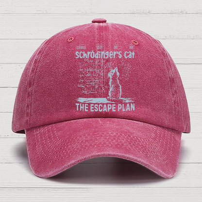 Schrodinger's Cat Escape Plan Interesting Physics Science Geek Cotton Hat