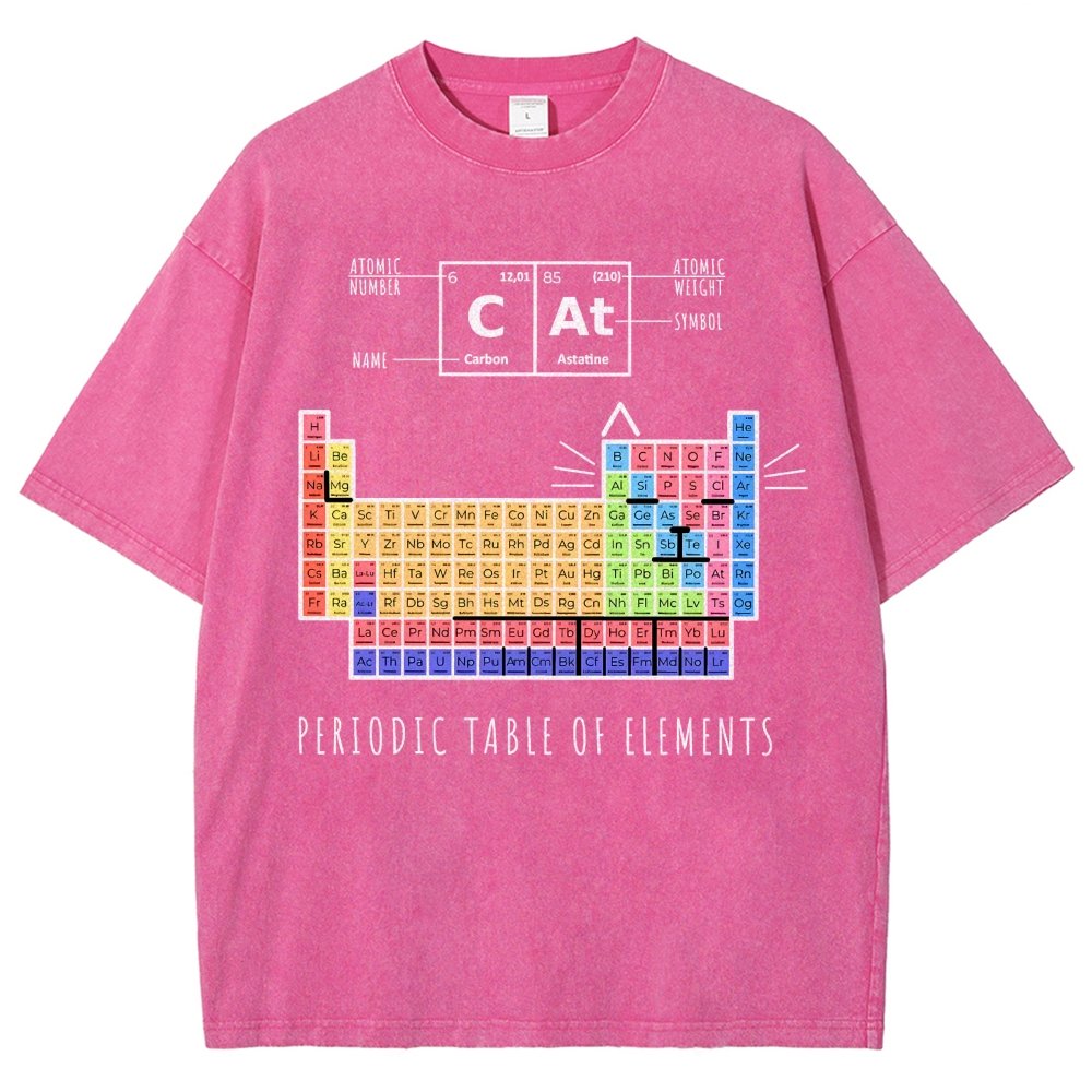 Periodic Table Of Cats Vintage Distressed T-shirt