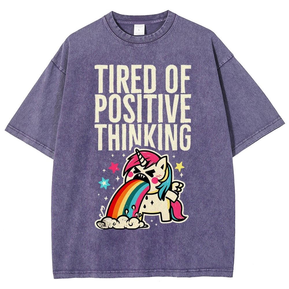Tired of Positive Thinking Vintage Distressed T-shirt