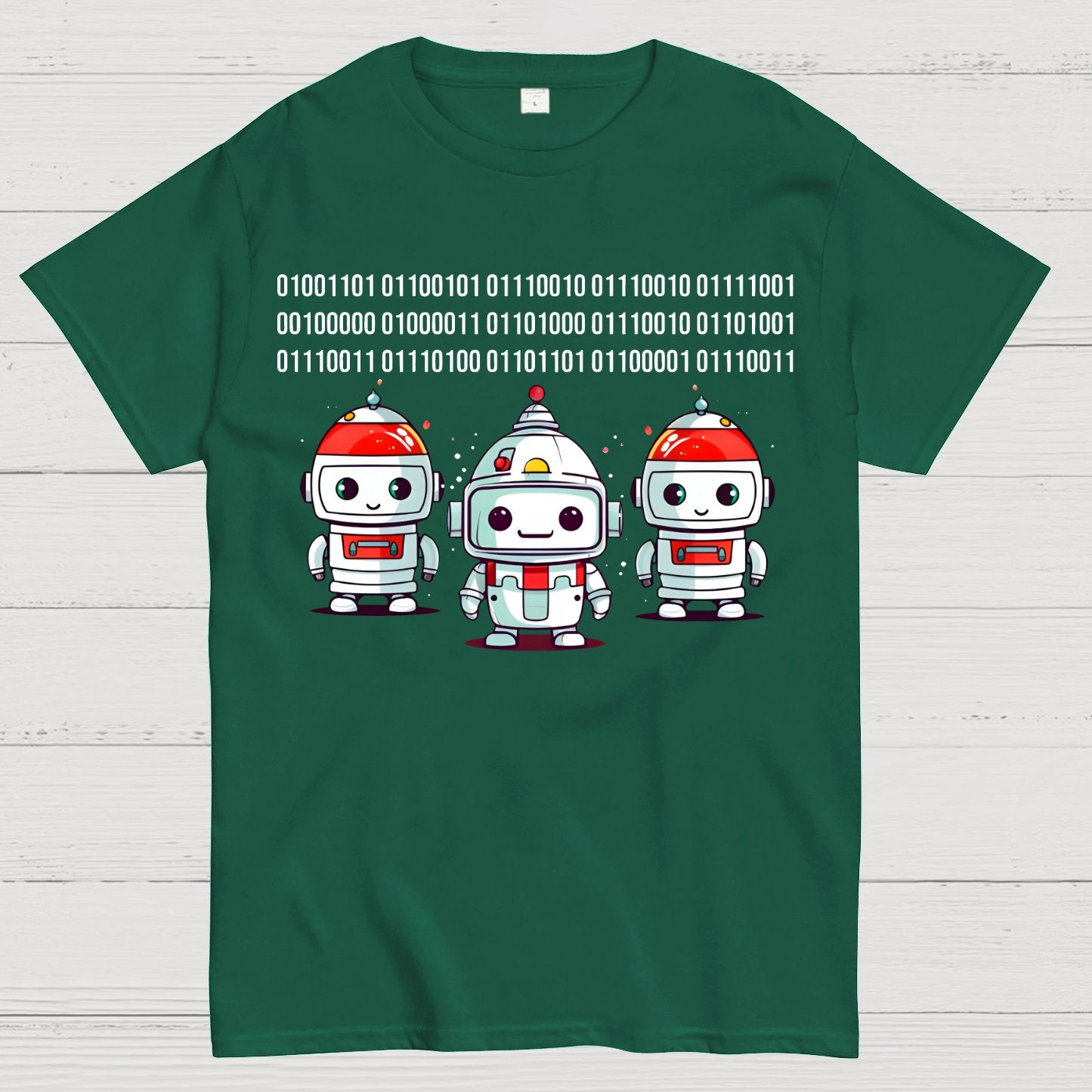 Robot Binary Christmas Geek T-Shirt