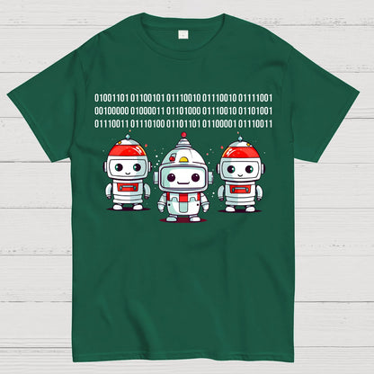 Robot Binary Christmas Geek T-Shirt