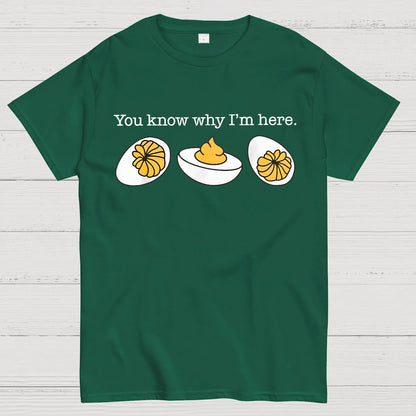 Retro Thanksgiving Dinner You Know Why I'm Here Deviled Egg Geek T-Shirt
