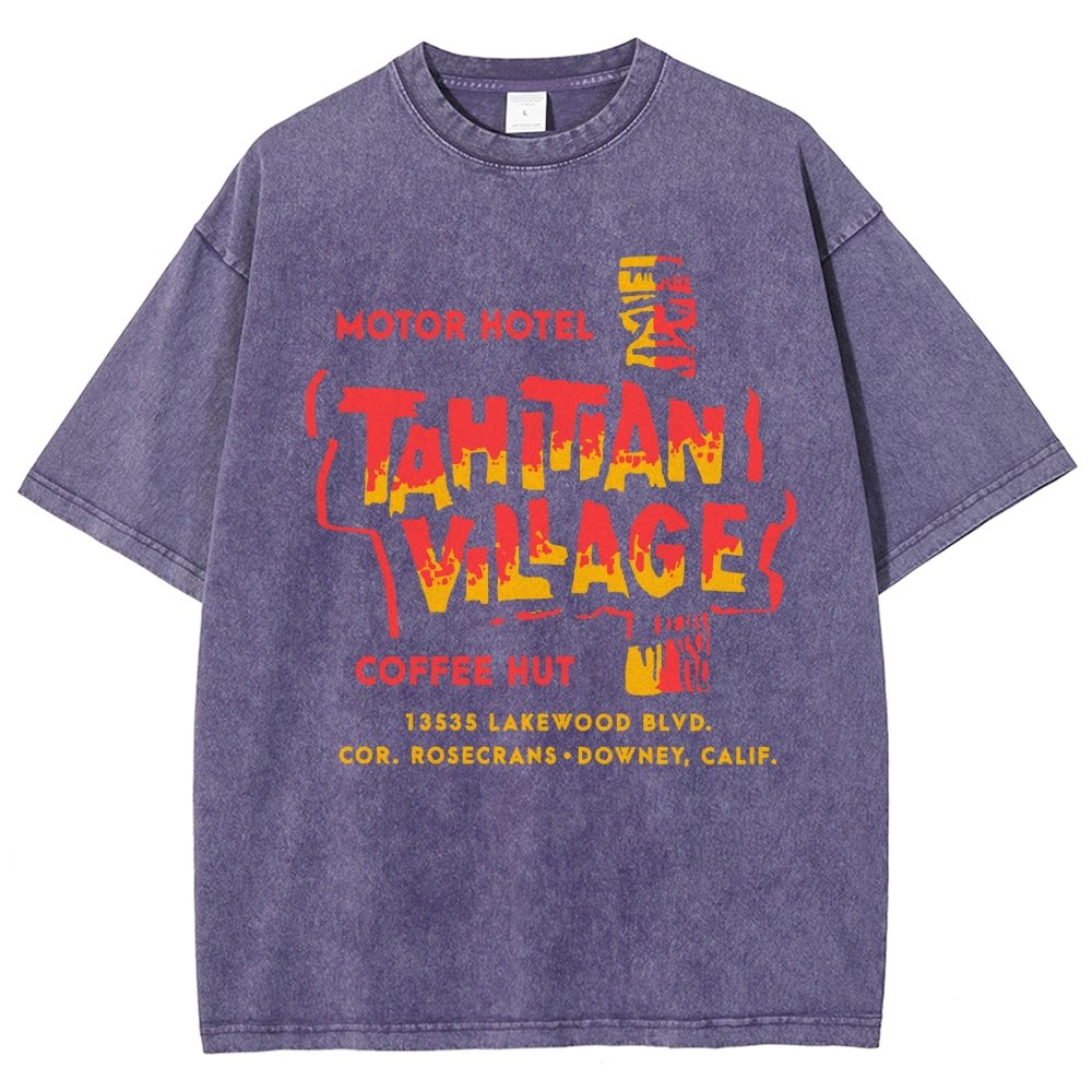 Tahitian Village - Downey, CA - Vintage Tiki Bar Vintage Distressed T-shirt