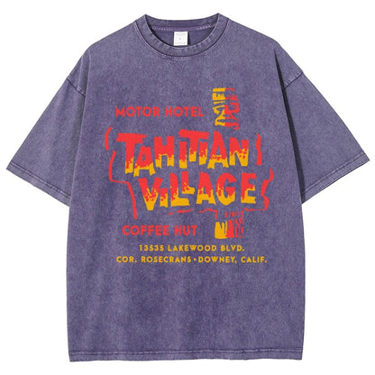 Tahitian Village - Downey, CA - Vintage Tiki Bar Vintage Distressed T-shirt