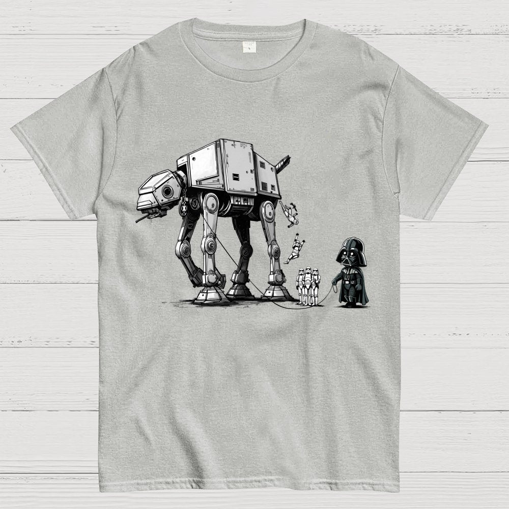 Galactic Robot Dog Walks And Poops Geek T-Shirt