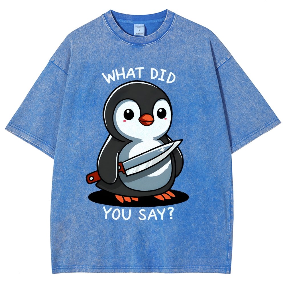 What Did You Say？Vintage Distressed T-shirt