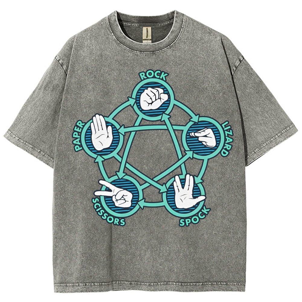 Rock Paper Scissors Lizard Spock Vintage Distressed T-shirt