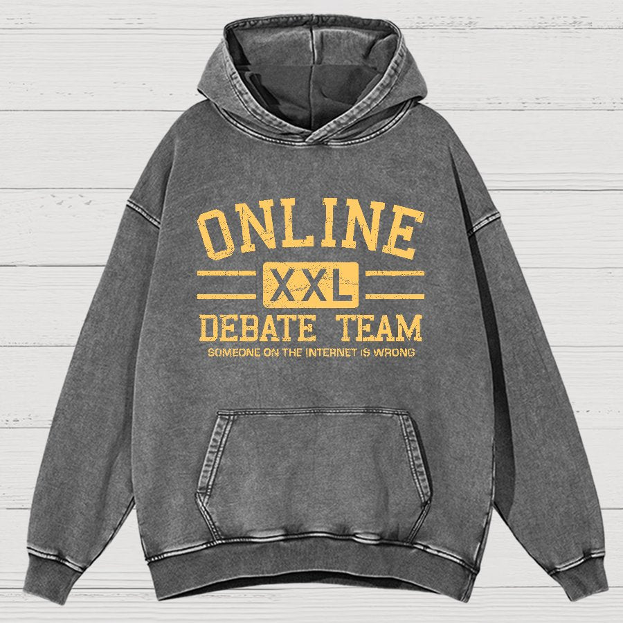 Online Debate Team Vintage Distressed Hoodie