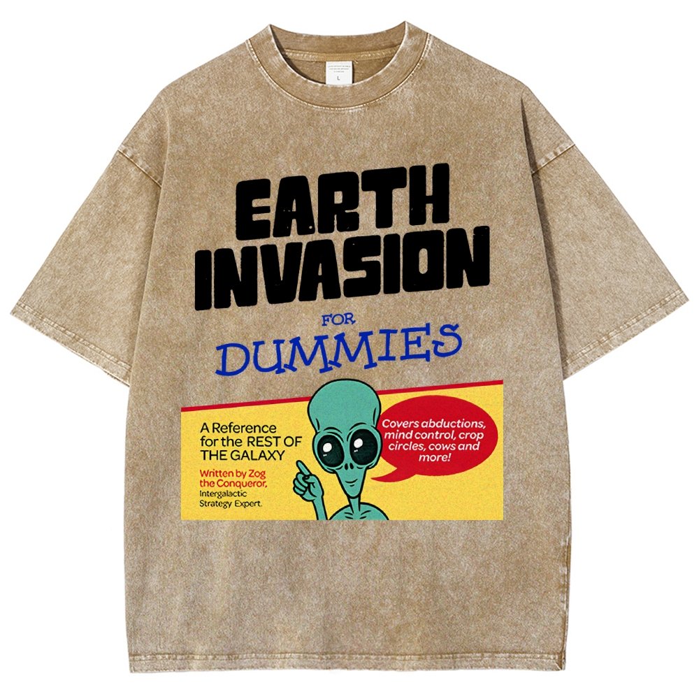 Earth Invasion for Dummies Vintage Distressed T-shirt