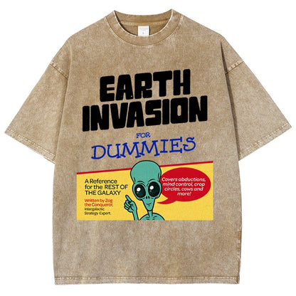 Earth Invasion for Dummies Vintage Distressed T-shirt