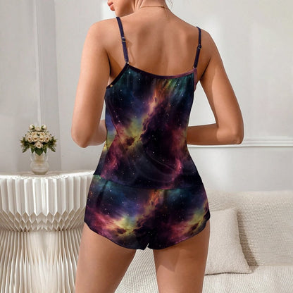 Beautiful Nebula Women's Geek Suspender Cami Set