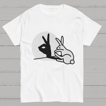 Funny Rabbit Hand Shadow Puppets Bunny Figure Pop Art Geeky T-Shirt