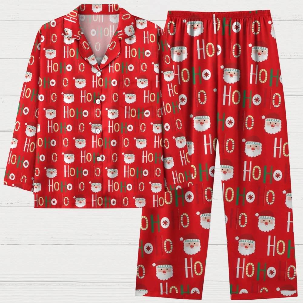 Unisex Christmas Print Geek Long Sleeve Pajama Set
