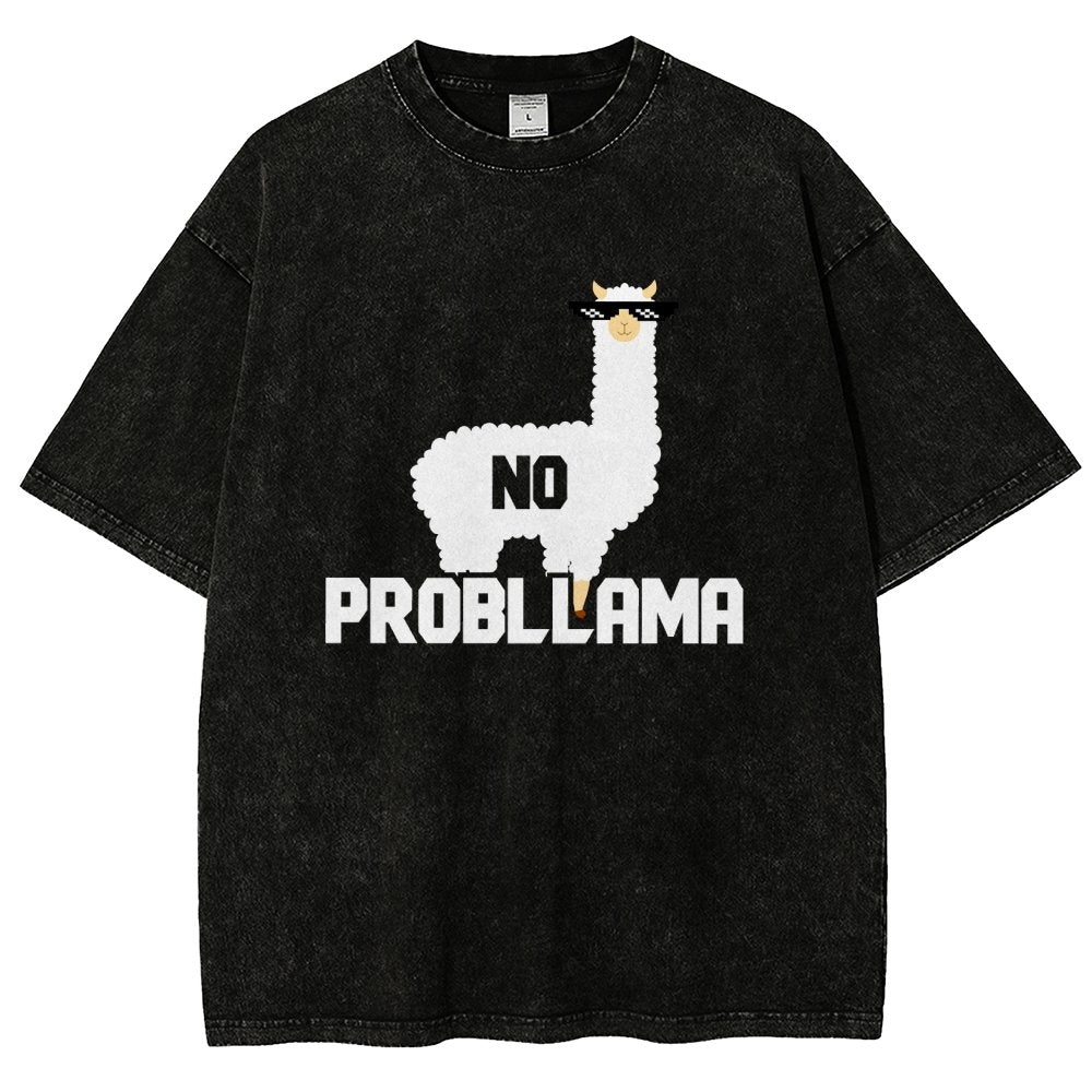 No Probllama Vintage Distressed T-shirt