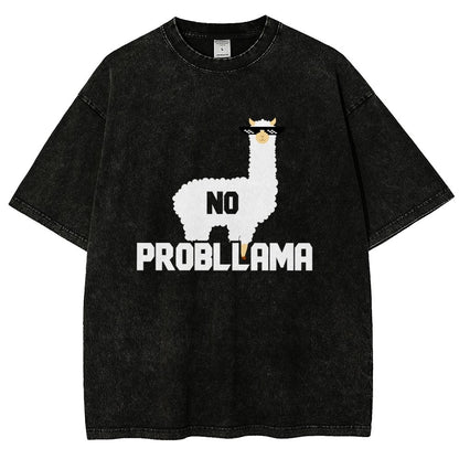 No Probllama Vintage Distressed T-shirt