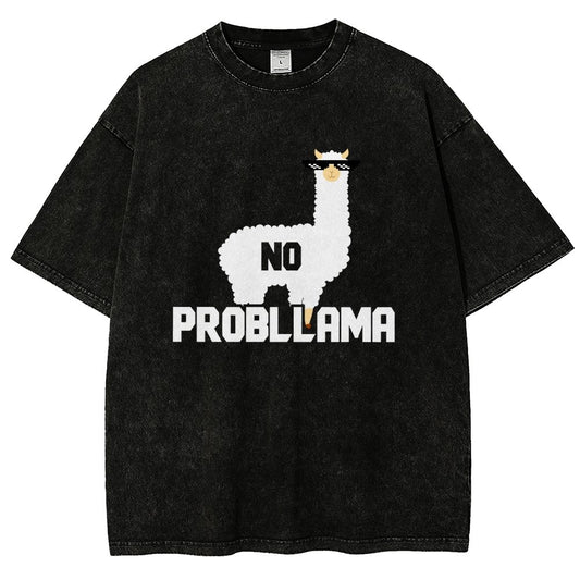 No Probllama Vintage Distressed T-shirt