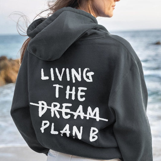 Living Plan B Printed Back Unisex Cotton Hoodie