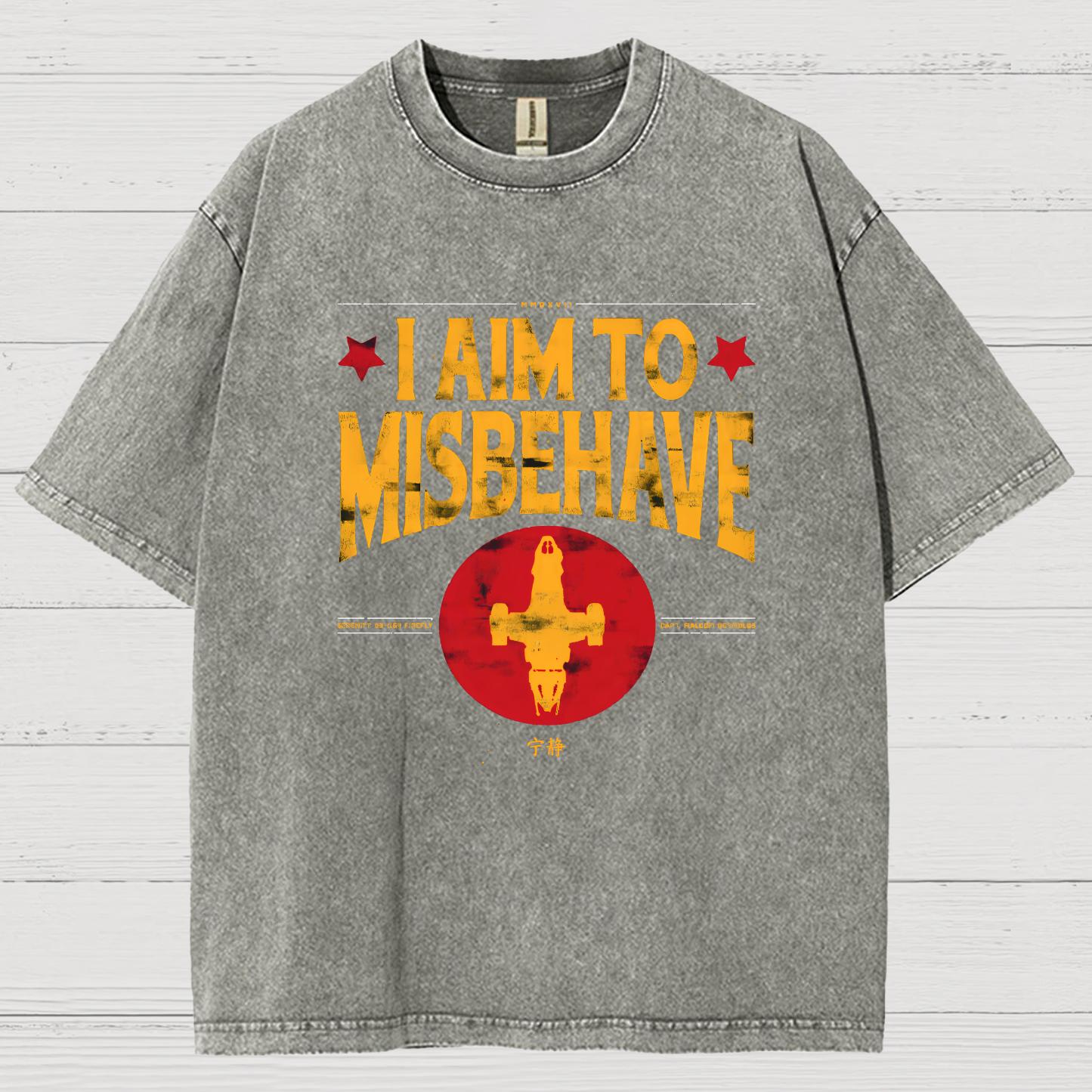 I Aim To Misbehave Vintage Distressed T-shirt