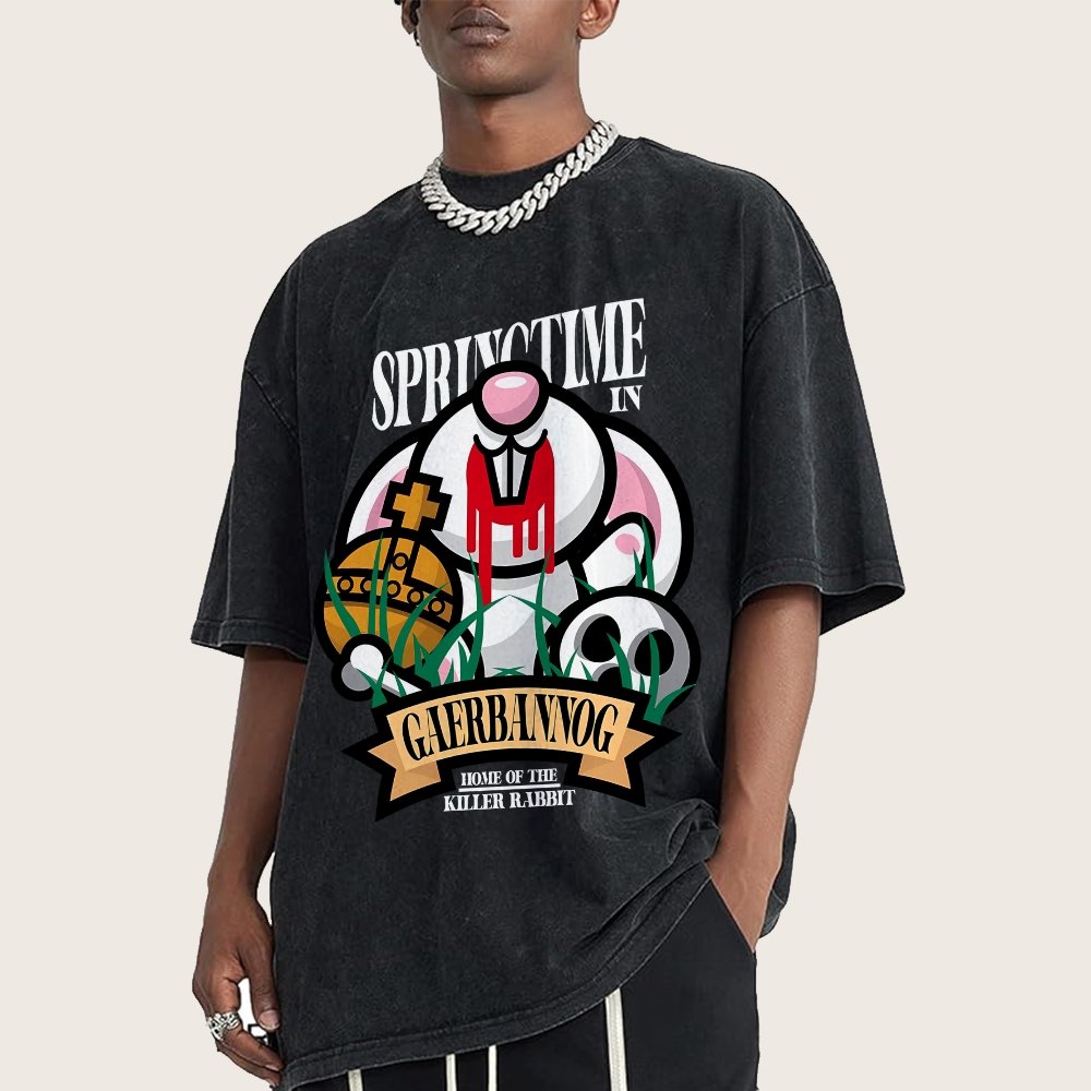 Spring Killer Rabbit Vintage Distressed T-shirt