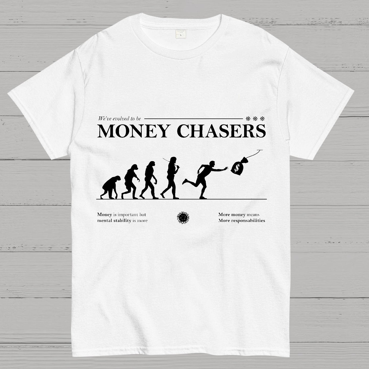 Evolution For Money Complete Design Positive Geek T-Shirt
