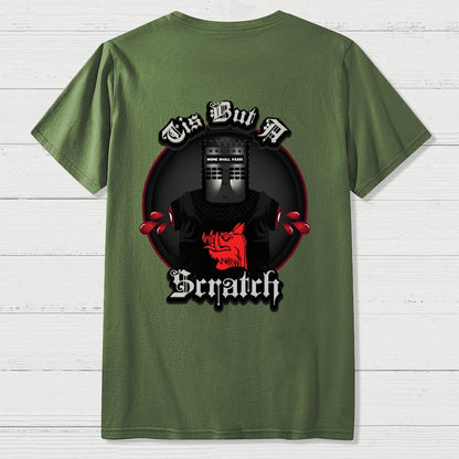 None Shall Pass - Tis But A Scratch Front And Back Printing Geek T-Shirt