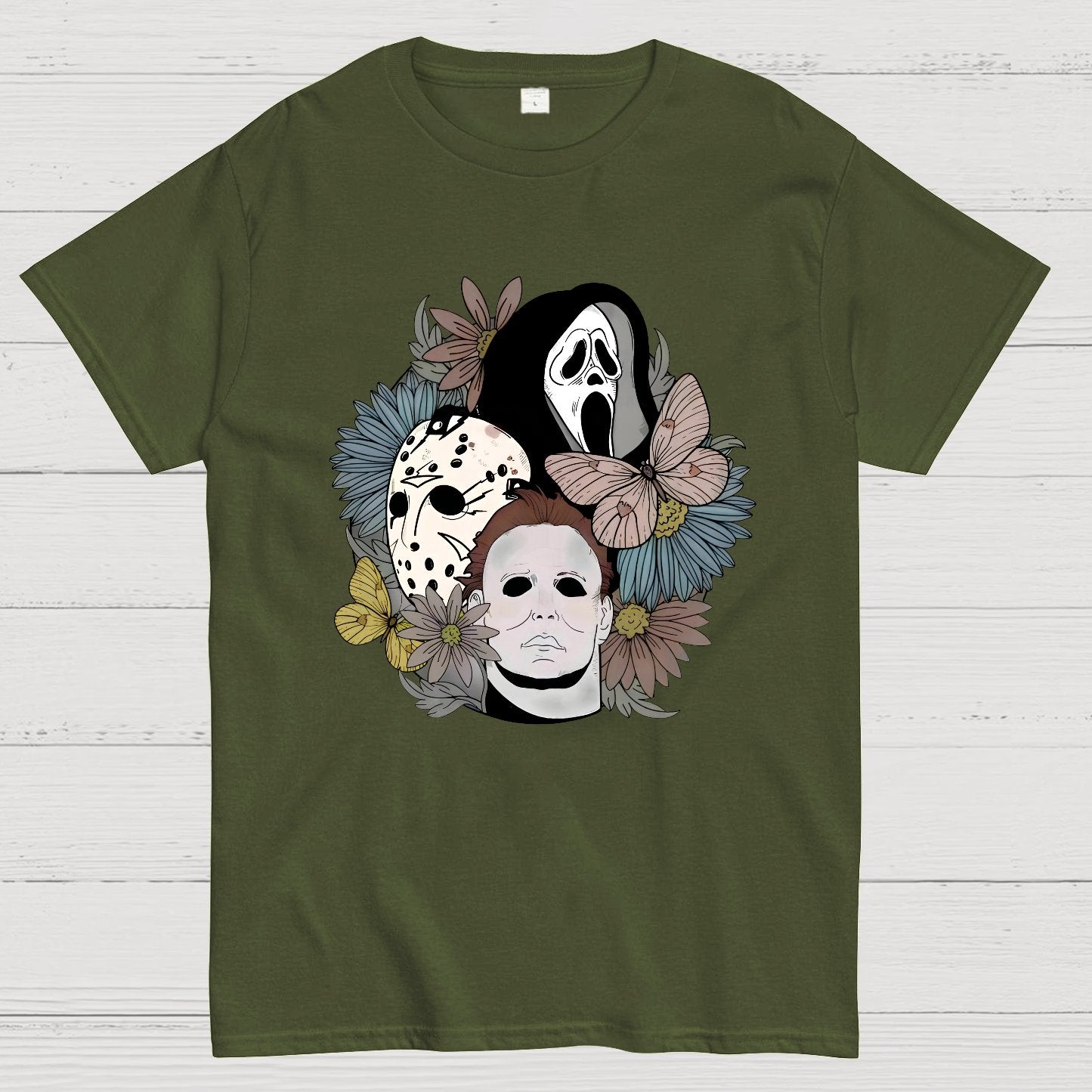 Horror Halloween Floral Scream Geek T-Shirt