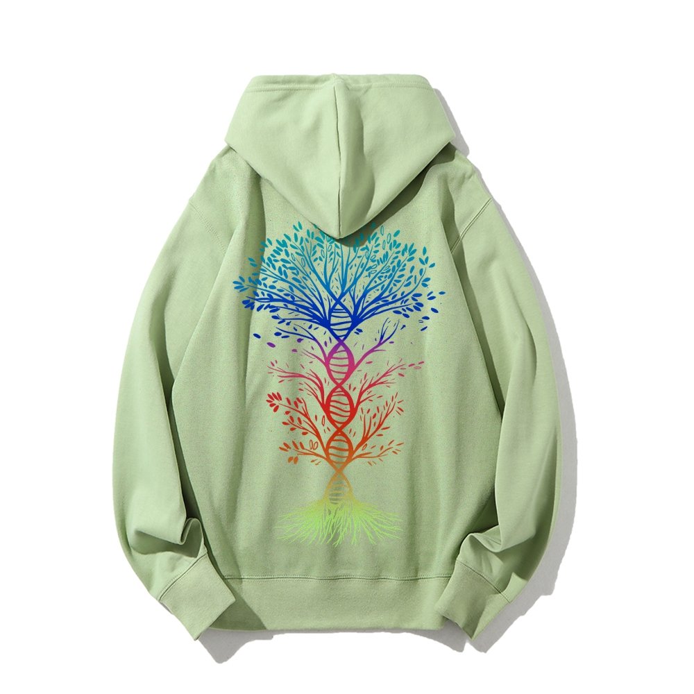 DNA Tree Of Life Science Printed Back Unisex Cotton Hoodie