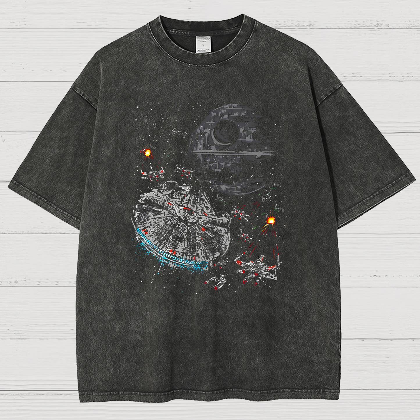 Epic Space Battle Vintage Distressed T-shirt