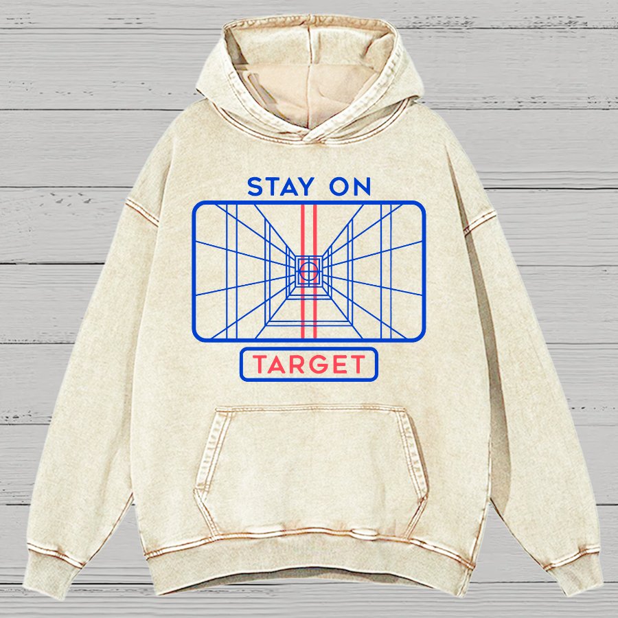 Stay On Target Geeky Vintage Distressed Hoodie