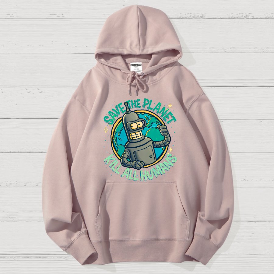 Save The Planet Kill All Humans Geek Cotton Hoodie