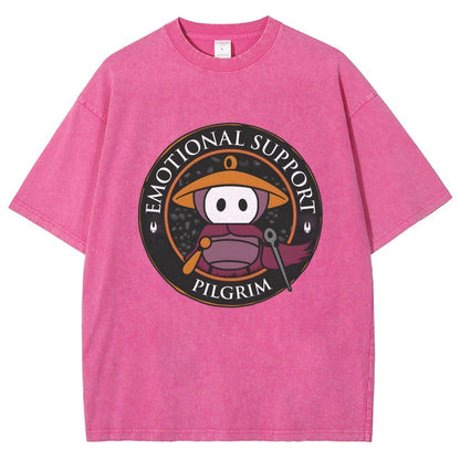 Emotional Support Pilgrim Vintage Distressed T-shirt