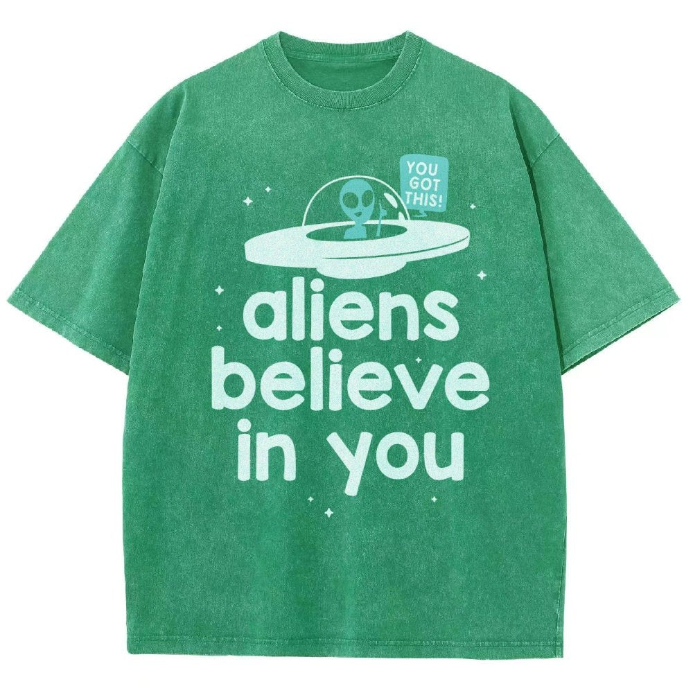 Mystery Creatures Believe In You Vintage Distressed T-shirt