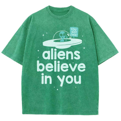 Mystery Creatures Believe In You Vintage Distressed T-shirt