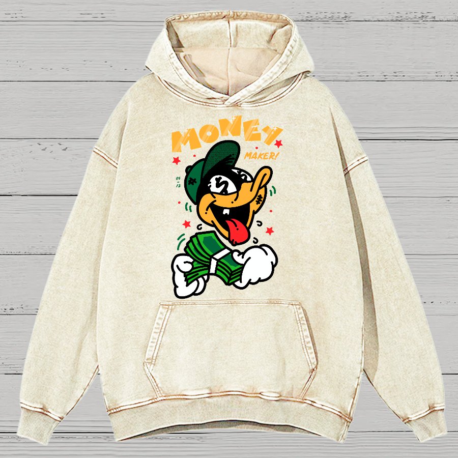 Money Maker！Sarcasm Vintage Distressed Hoodie