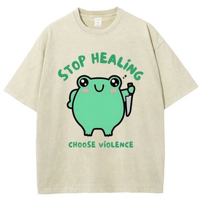 Stop Healing Choose Violence Vintage Distressed T-shirt