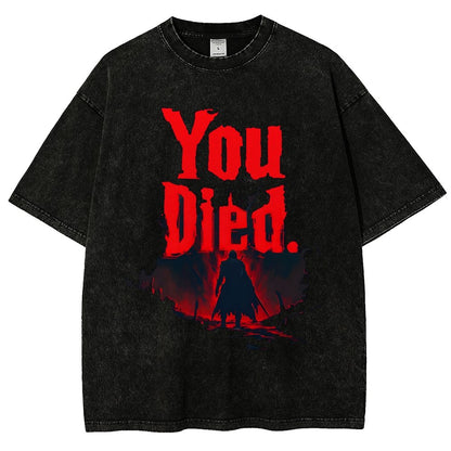 You Died ！Vintage Distressed T-shirt