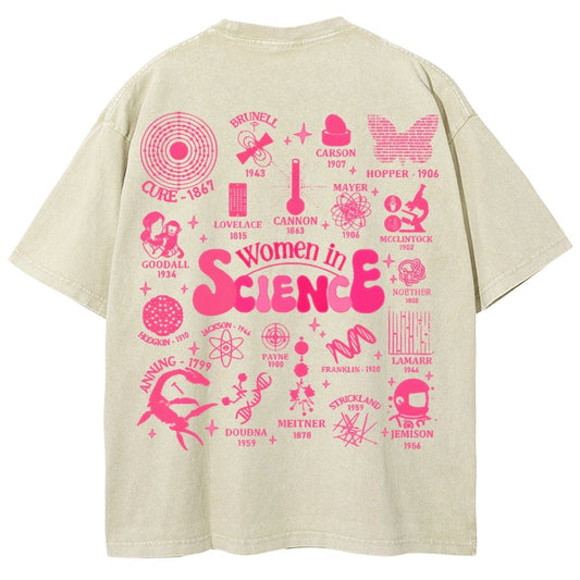 In Science Teacher Vintage Snowflake Washed T-Shir