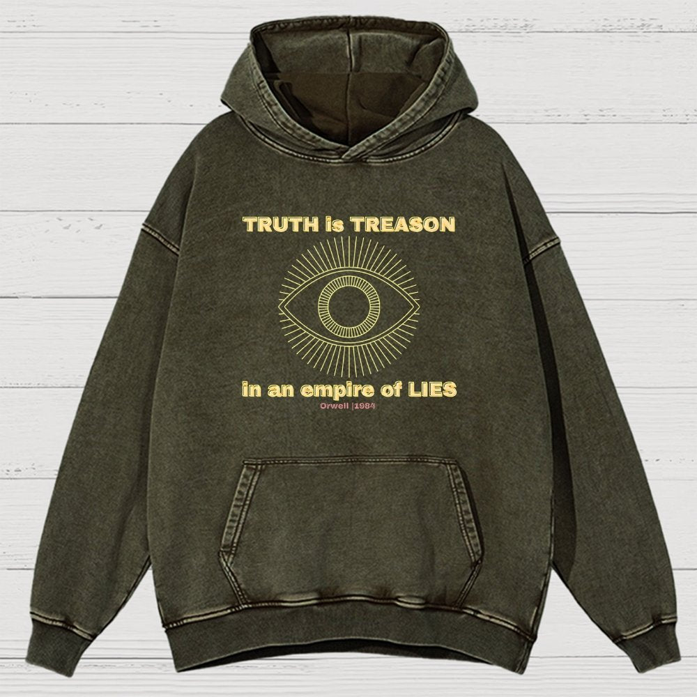 Truth Is Treason In An Empire Of Lies 1984 Vintage Distressed Hoodie