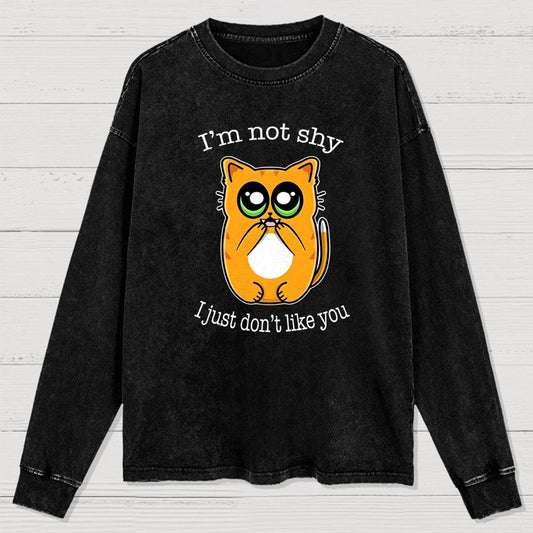 Not Shy Washed Long Sleeve Tee