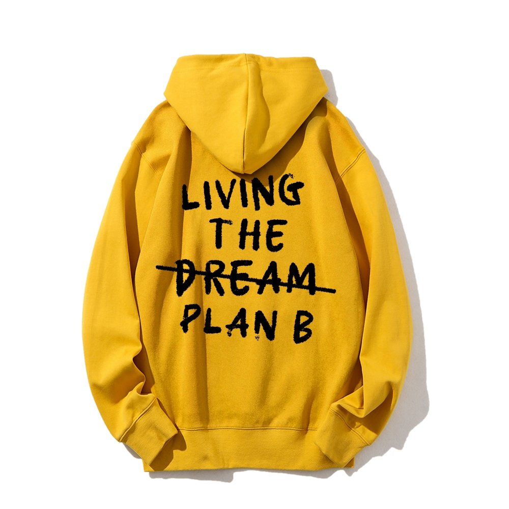 Living Plan B Printed Back Unisex Cotton Hoodie