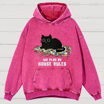We Play By House Rules Vintage Distressed Hoodie