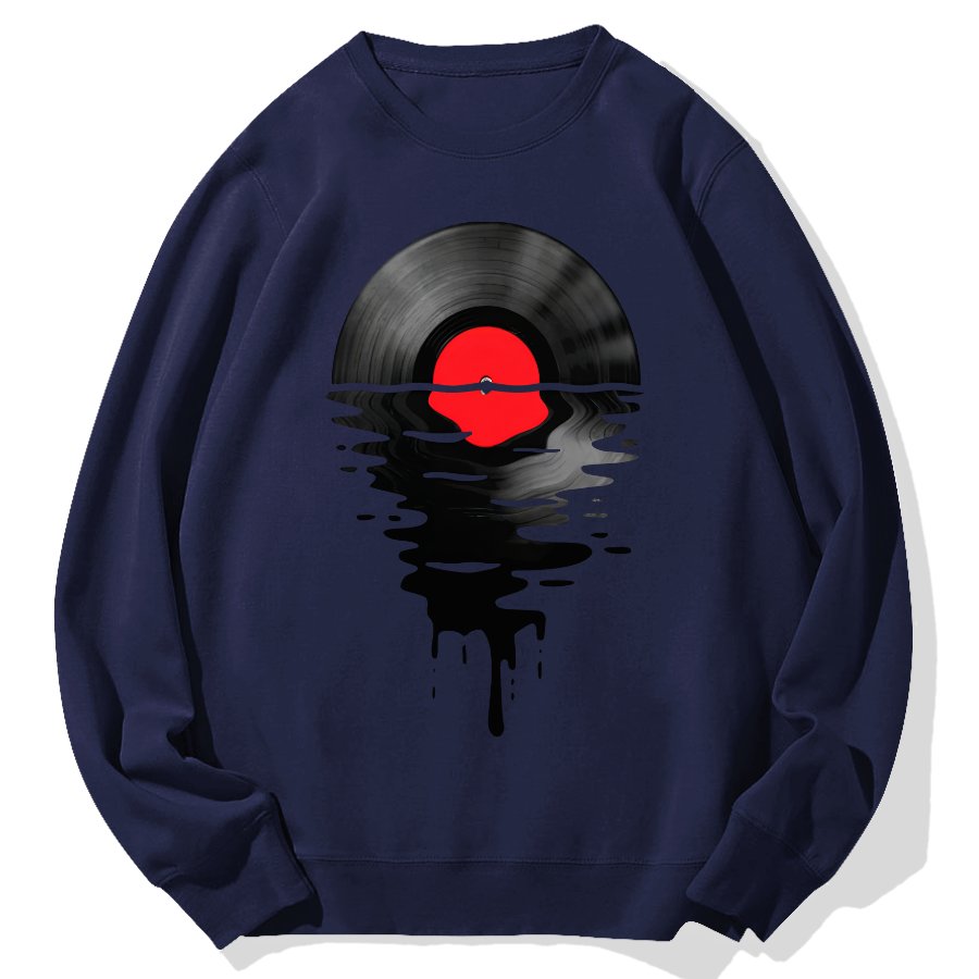 Vinyl LP Music Record Sunset Red Geek Cotton Sweatshirt