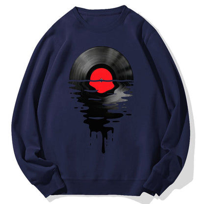 Vinyl LP Music Record Sunset Red Geek Cotton Sweatshirt