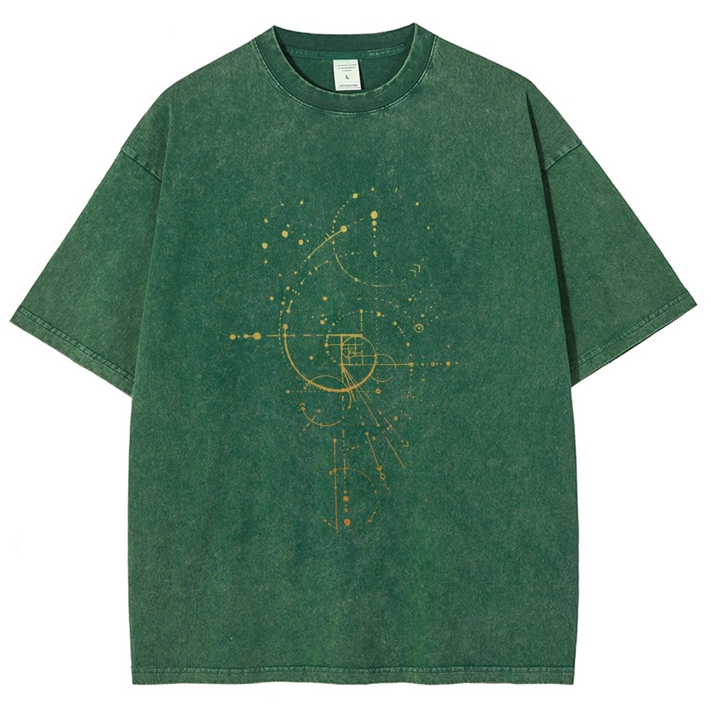 Fibonacci Vintage Distressed T-shirt