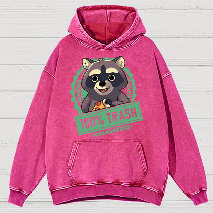 100% Cute Trash Panda Raccoon Seal Vintage Distressed Hoodie
