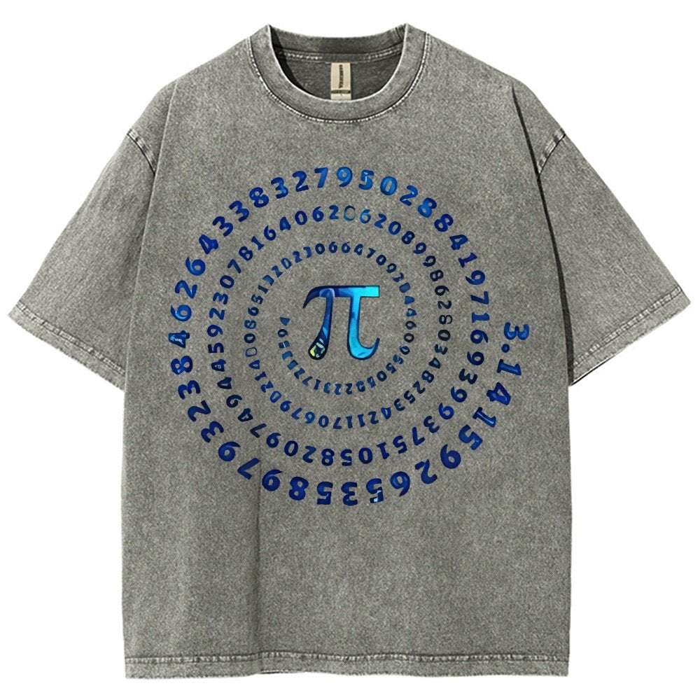 Pi Spiral Vintage Distressed T-shirt