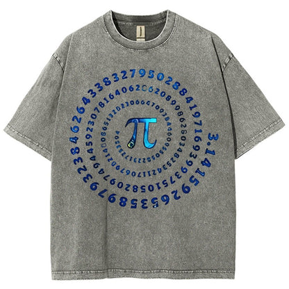 Pi Spiral Vintage Distressed T-shirt