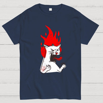 Angry Cat Geek T-Shirt