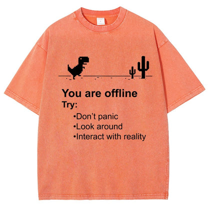 Funny offline Vintage Distressed T-shirt