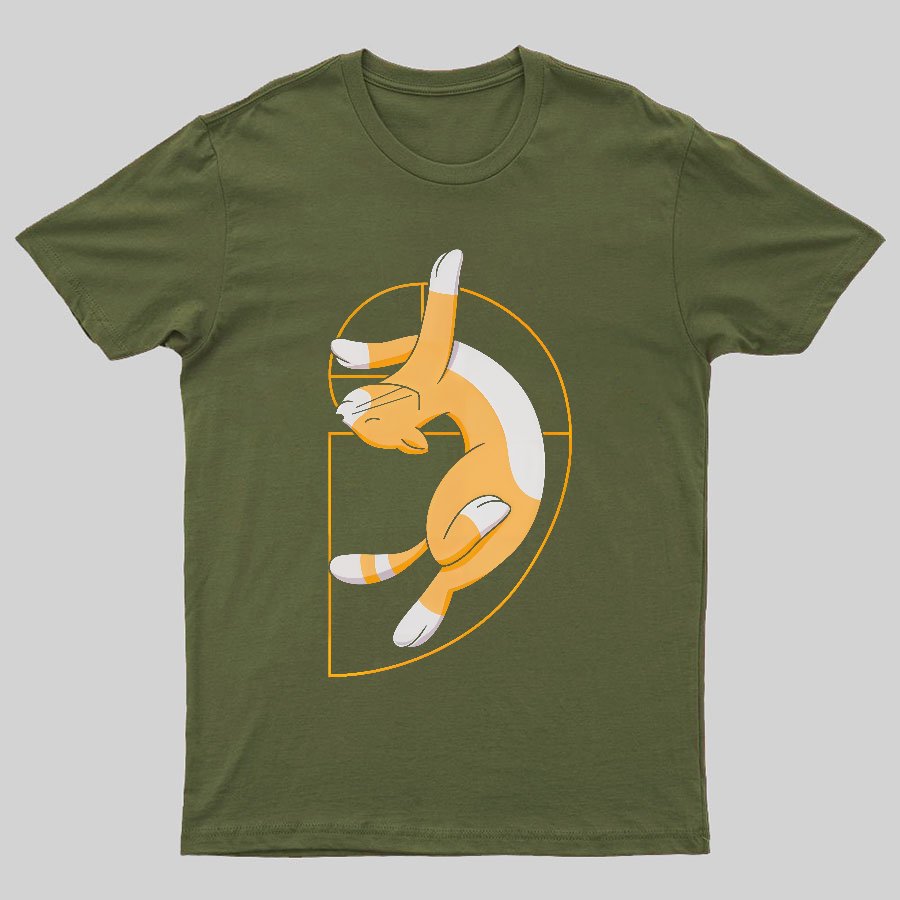 Fibonacci Spiral Cat Geeky T-Shirt